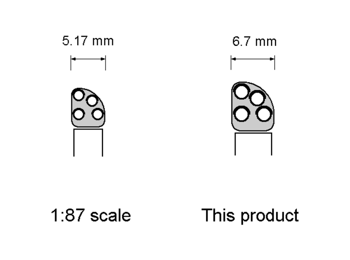 8 venstresporsignaler mm 3d printed Dimensions