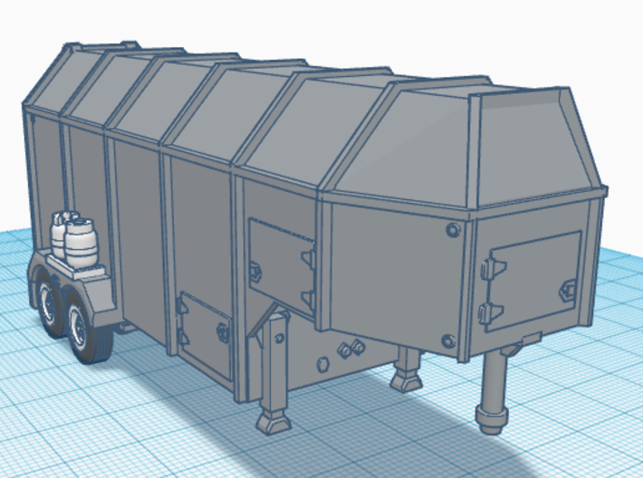 1/64 Meat Processing Butcher Trailer 3d printed 