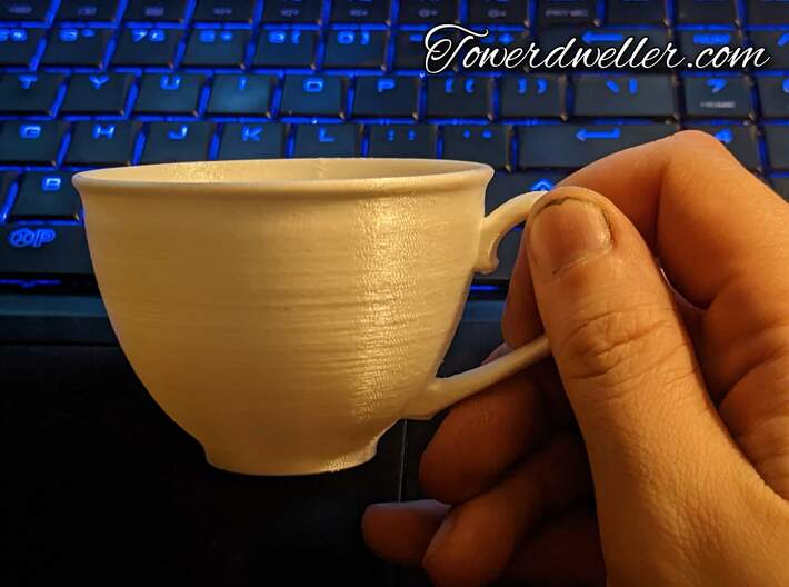 Plain Teacup & Saucer (for costumes & plants) 3d printed 