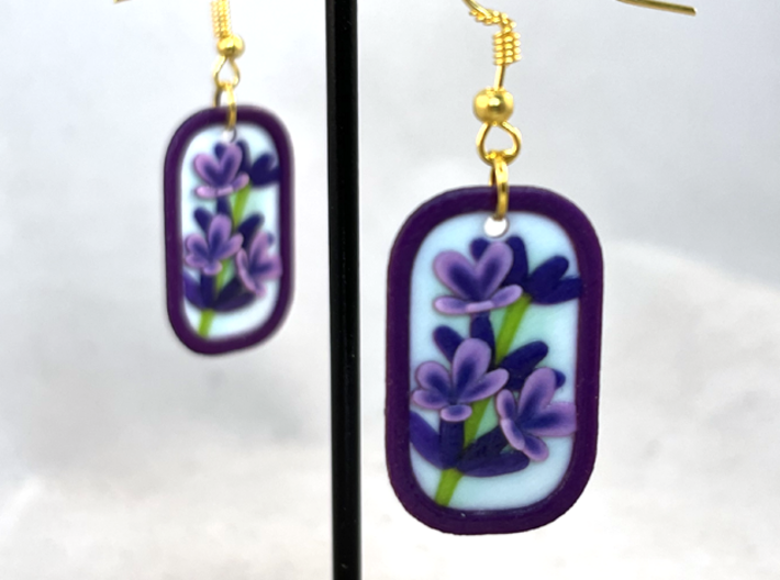 Lavender Earrings 3d printed