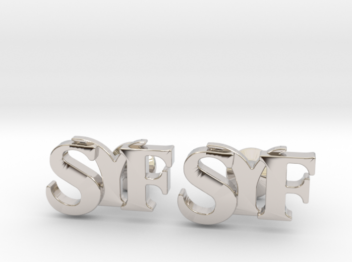 Monogram Cufflinks SYF 3d printed