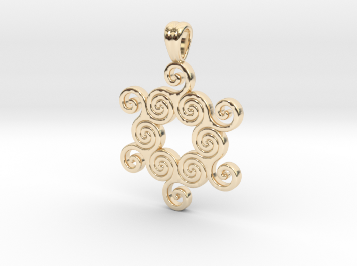 Six united triskell [pendant] 3d printed