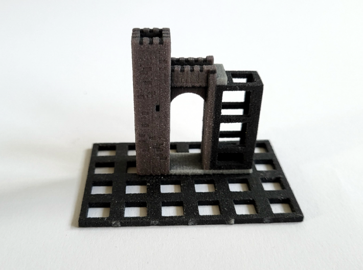 Wall attached watchtower 3d printed how it related to the grid. Grid not included