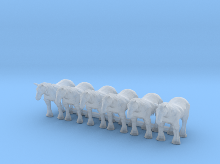 N Scale 6 Clydesdales 3d printed This is a render not a picture
