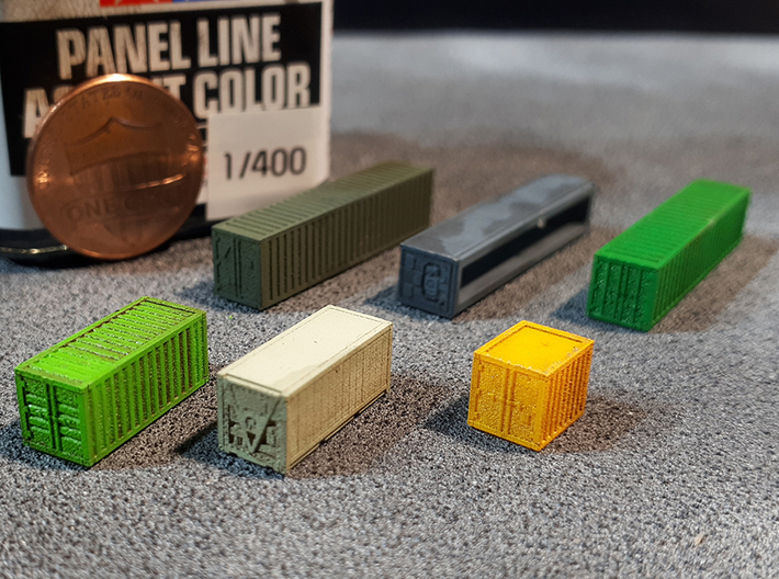 Cargo shipping containers x6 set 3d printed 