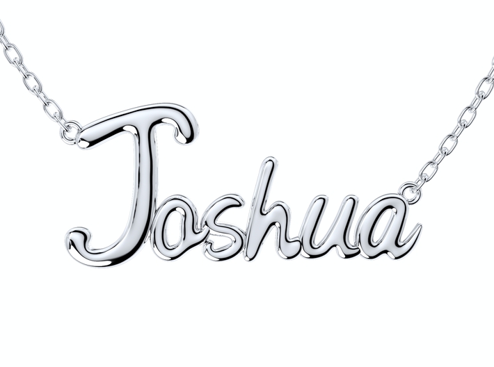 Joshua Shiny Surface Jewelry Font Necklace Pendant 3d printed 