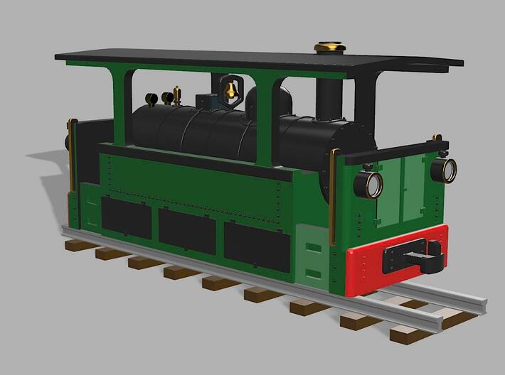 Tramway locomotive (low side frame) H0e/009 3d printed 