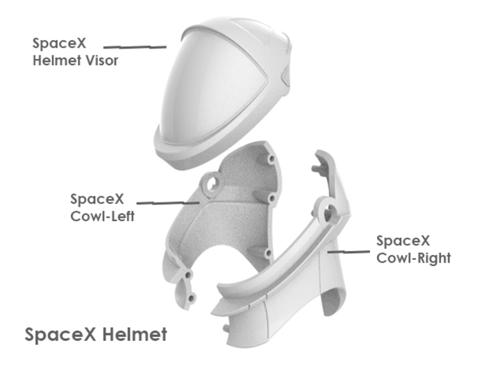 SpaceX Helmet Visor 1/6 Scale / Accurate 3d printed 