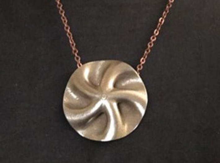 Sand Dollar Arch 3d printed Polished Bronzed-Silver Steel Necklace