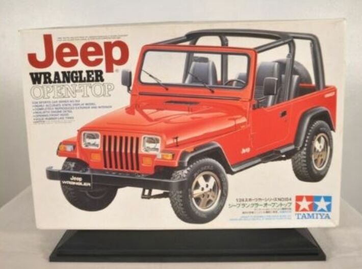 Tamiya Model Jeep Wrangler: Jurassic Park Parts 3d printed This the Tamiya scale model the parts are intended for.