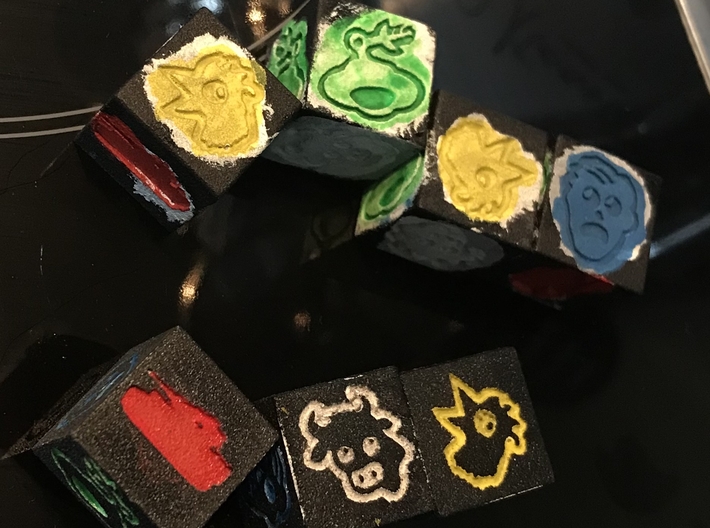Aliens dice Set13 3d printed Raw Painting and Sanded State (Not included)