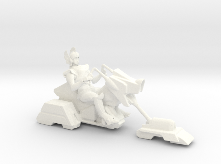 Robotech 32mm Hoverbike with Armored Female 3d printed