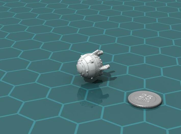 Triumvirate Dreadnought 3d printed Render of the model, with a virtual quarter for scale.