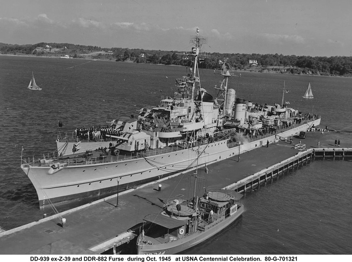 Nameplate Zerstörer Z39 3d printed USS DD-939, ex- Type 36A (mob) destroyer Z39.