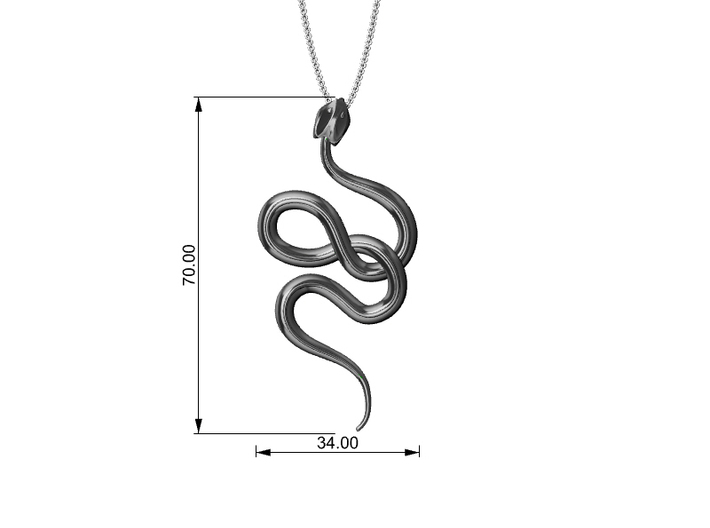 Snake Pendant 3d printed 