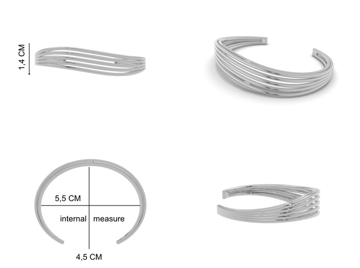 Lines in motion Bracelet 3d printed 