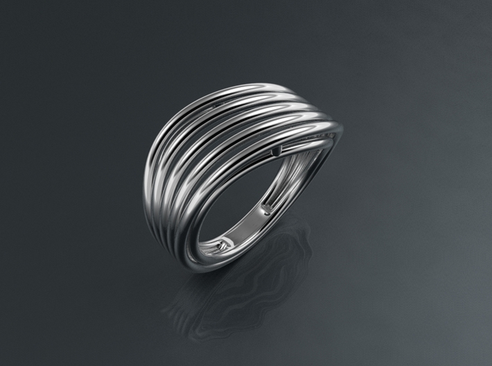 Lines in motion Ring 3d printed