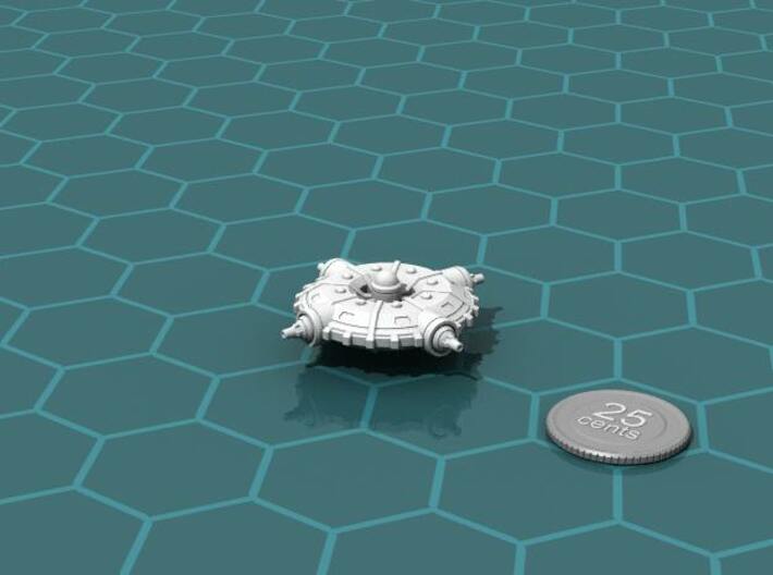 Unification Fortress 3d printed Render of the model, with a virtual quarter for scale.