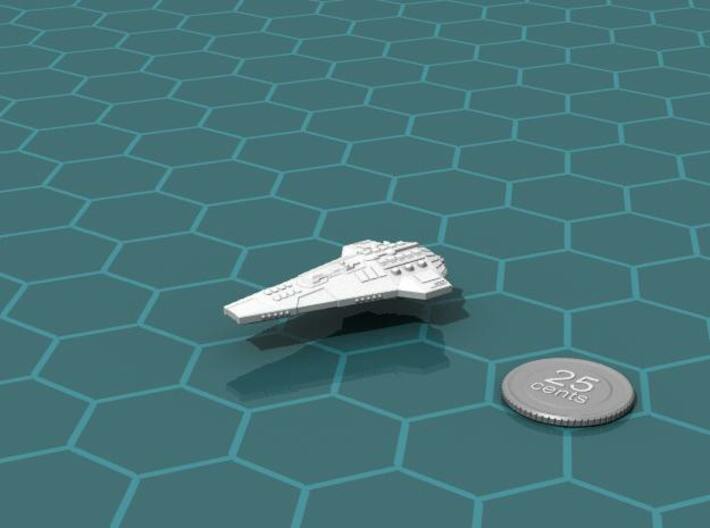 Nomad Battleship 3d printed Render of the model, with a virtual quarter for scale.