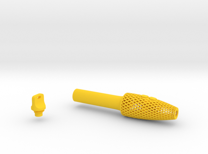 Textured Conical Pen Grip - small with buttons 3d printed