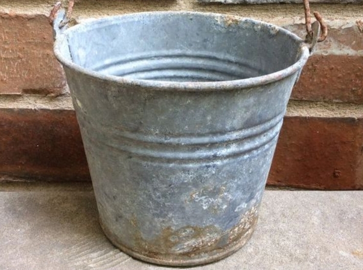 1/18 scale WWII era galvanized buckets x 4 3d printed 