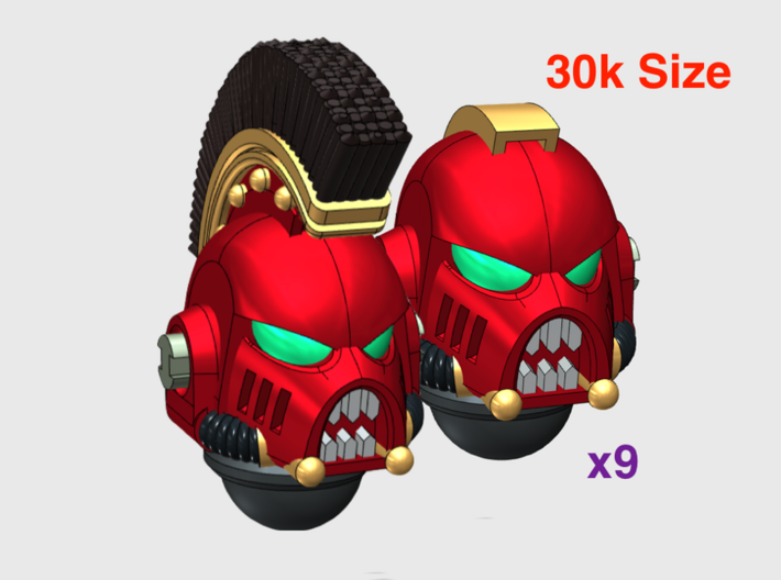 10x Chaos - G:6b Boxer Helms (Squad 2) 3d printed