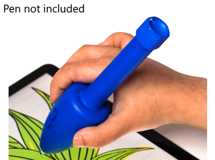 Smooth Conical Pen Grip - medium with buttons 3d printed 