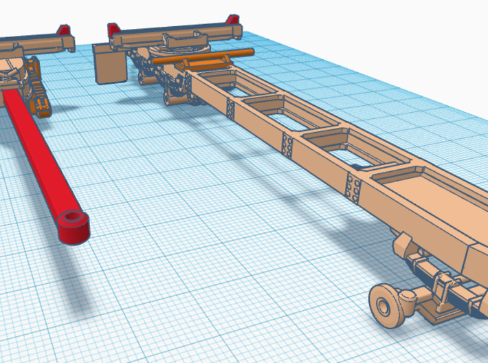 1/87th 1940's log truck frame w Page trailer 3d printed 