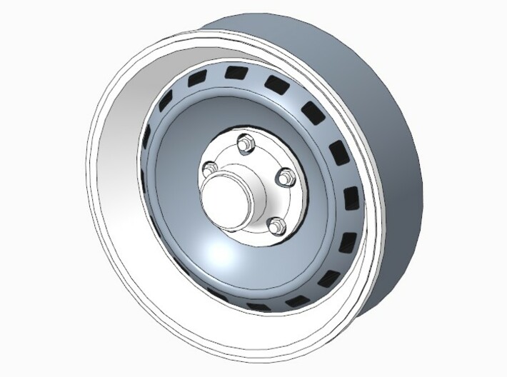 Chrysler 15" Road Wheel 1970 and up, 1:25 3d printed Snapshot of 3D-File