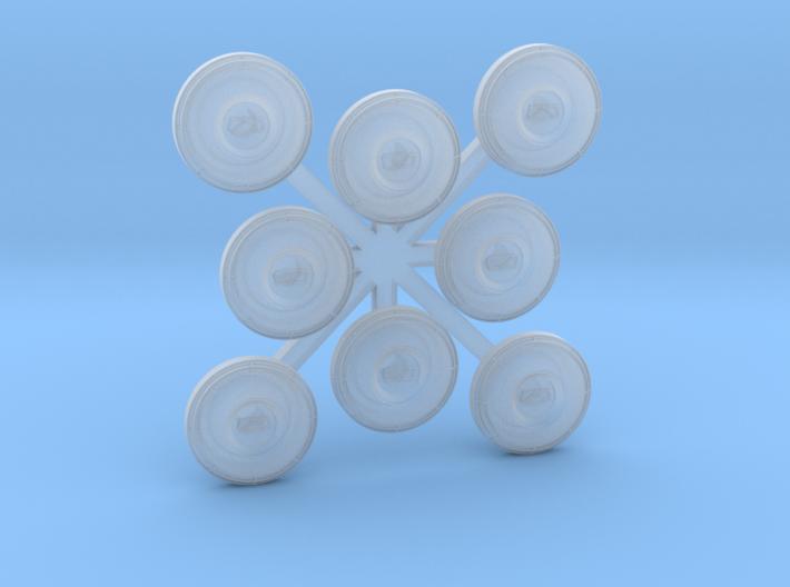 1968-69 Ford hubcaps, 2 sets, 1:25 3d printed