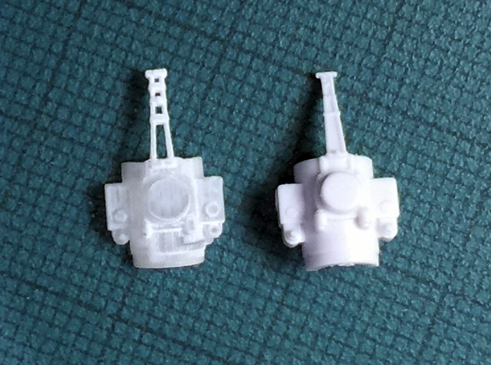 Perfect Grade Falcon 1:72 - nine greebly details 3d printed Notice how the left hand one is slightly enlarged at the top to be printable, but is open compared to the Bandai part on the right