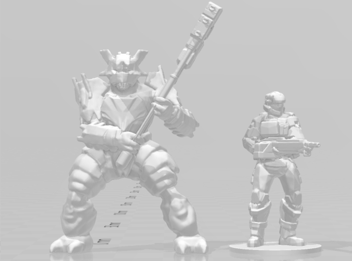 Halo Brute With Gravity Hammer miniature games rpg 3d printed 