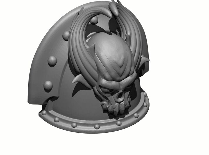 10x Gen:3 Demon Skull Shoulder Pad - Rivets 3d printed Gen:3 Demon Skull Shoulder Pad - Rivets Front
