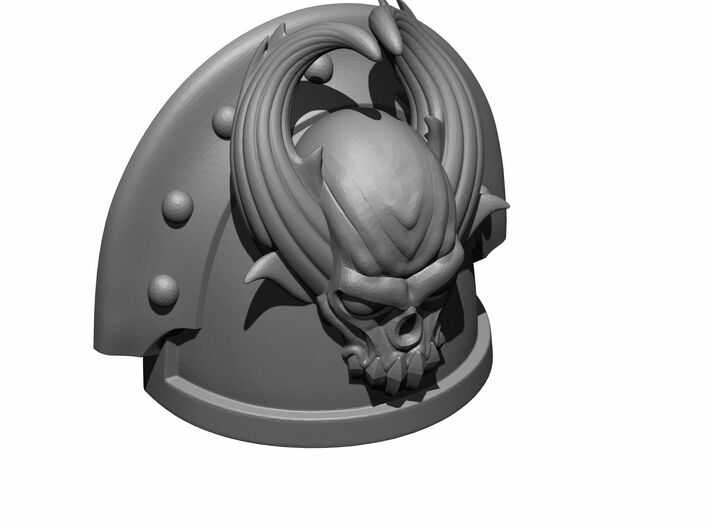 10x Gen:3 Demon Skull Shoulder Pad - Rivets 3d printed Gen:3 Demon Skull Shoulder Pad - Rivets Tilt