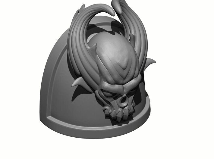 10x Gen:4 - Demon Skull Shoulder Pad - Plain 3d printed Gen:4 - Demon Skull Shoulder Pad - Plain Tilt
