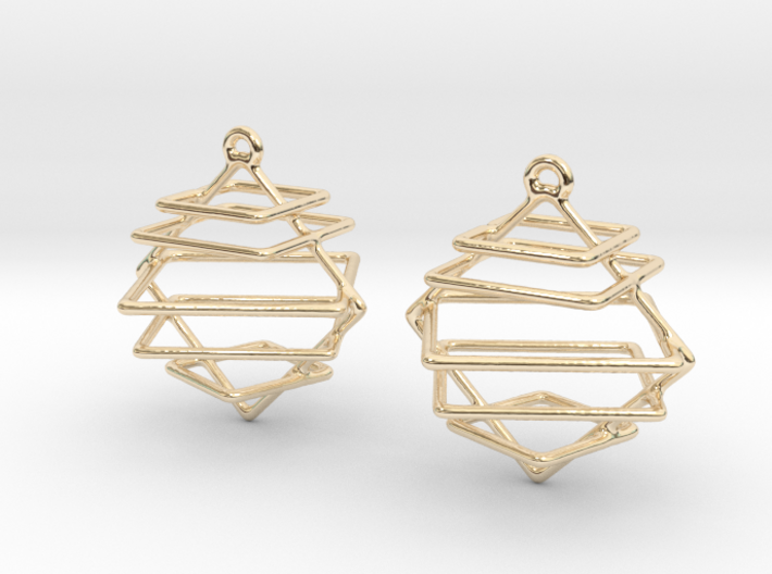 Abstract square sequenced earrings 3d printed