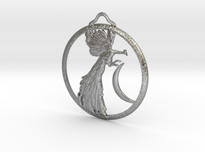 peacock pendant or earing 3d printed