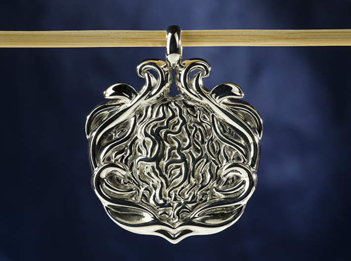 Swedish heraldic roaring lion necklace pendant, 3d printed Roaring Heraldic Lion Head Necklace Pendant.
