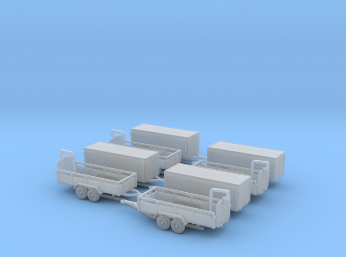 16ft trailers Z scale 3d printed eight 16ft trailers Z scale