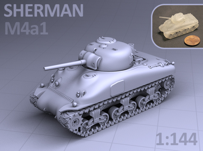 1/144 - SHERMAN M4A1 TANK 3d printed