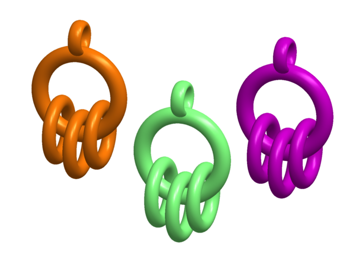 Three Sub Ring Pendent / Key Chain 3d printed 
