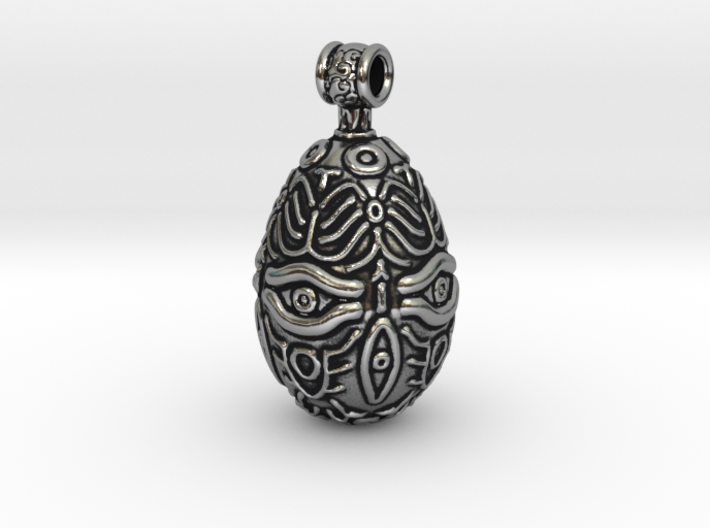 Cursed Artifact Pendant, Eye Necklace, Magic Item 3d printed Antique Silver cover image render
