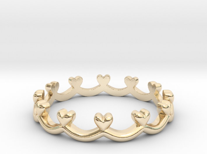 Scalloped Heart Ring (Multiple Sizes) 3d printed