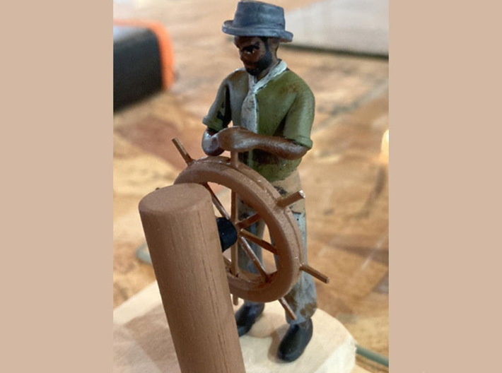 SEAMAN AT THE HELM 1/32 3d printed hand painted acrylic