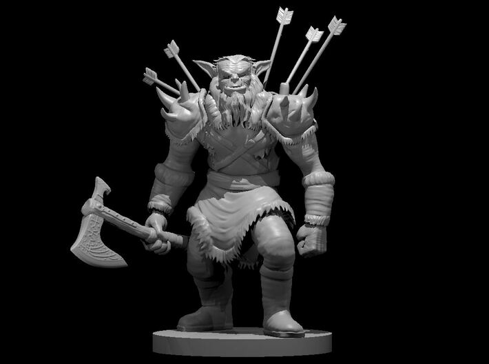 Undead Bugbear Barbarian 3d printed