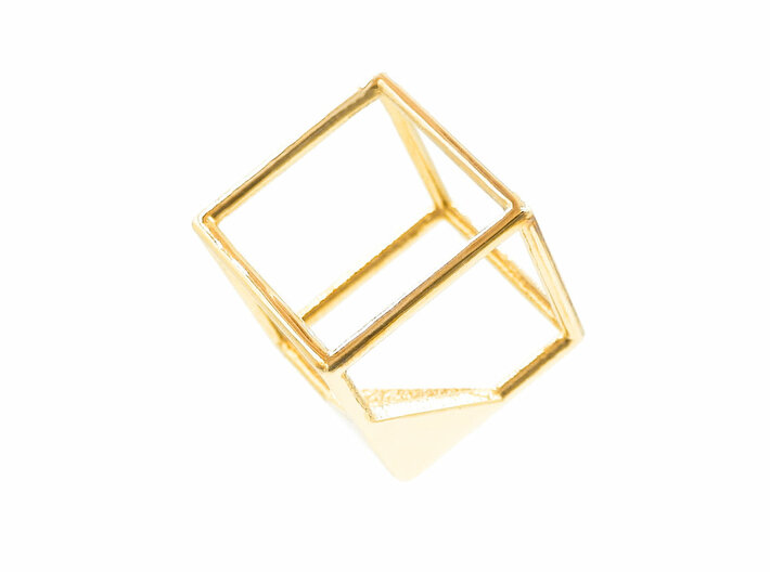 Cube Pendant 3d printed Cube Pendant - Gold Plated Brass
