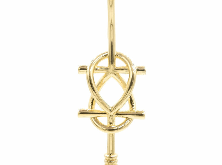 Double Ankh Pendant - Egyptian Jewelry 3d printed Double Ankh Pendant - Polished Brass
