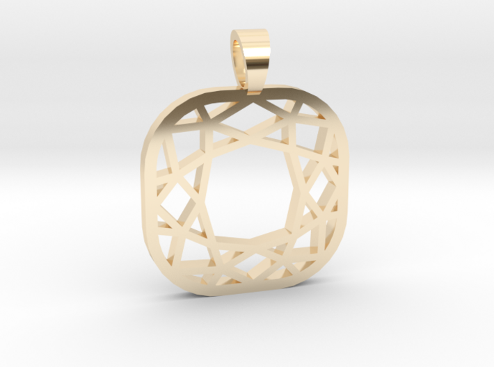 Cushion cut [pendant] 3d printed