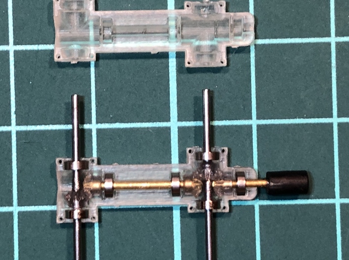 DoubleAxleGearBox(No-Bevel) 3d printed Bevel Gears, bearing is not contained