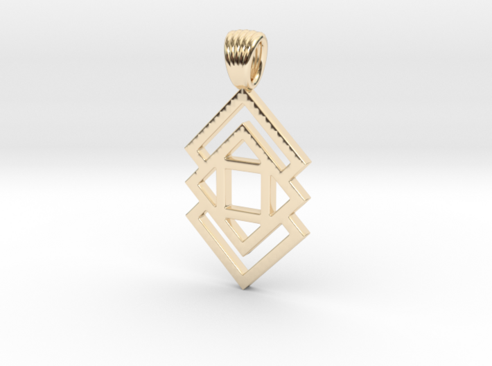 Triple square [pendant] 3d printed